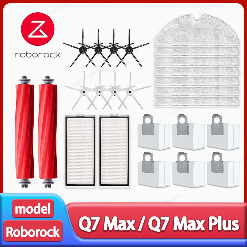 Roborock Q7 Max / Q7 Max+ / Q7 Max Plus Robot Vacuum Cleaner Accessories Side Brush Hepa Filter Mop Cloth Dust Bag Spare Parts