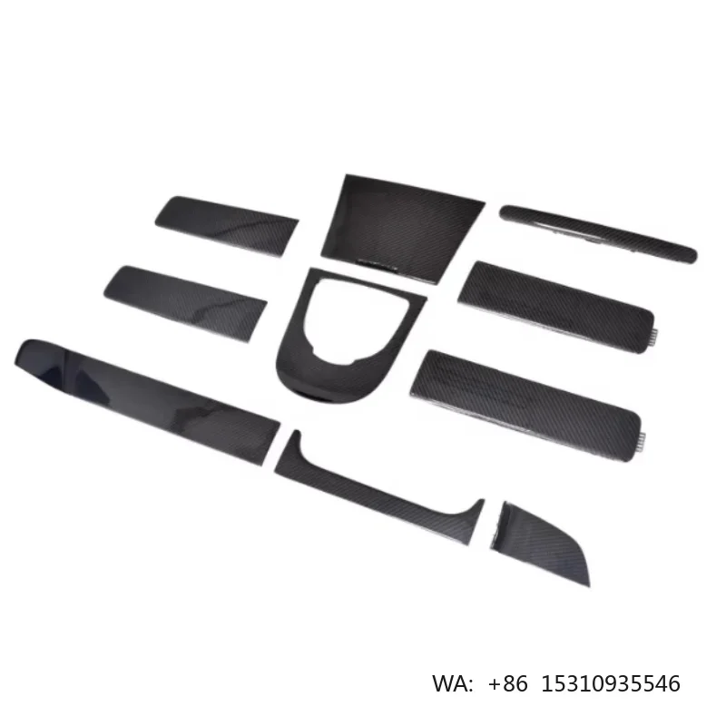 W464 10Pcs Black Dry Carbon Fiber Interior Trim Kit Fit G Class W463A W464 G500 G63 G550 2019+ Car Interior Decor Parts