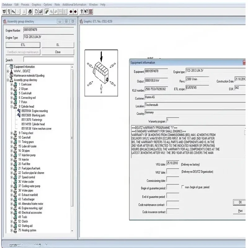 2012 Deutz Serpic Electronic Parts Catalogue for Deutz engines Deutz EPC