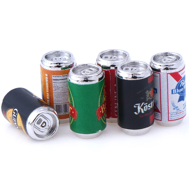 6 pz/set bottiglie di birra Miniature per 1:12 casa delle bambole in miniatura i bambini giocano a giocattoli