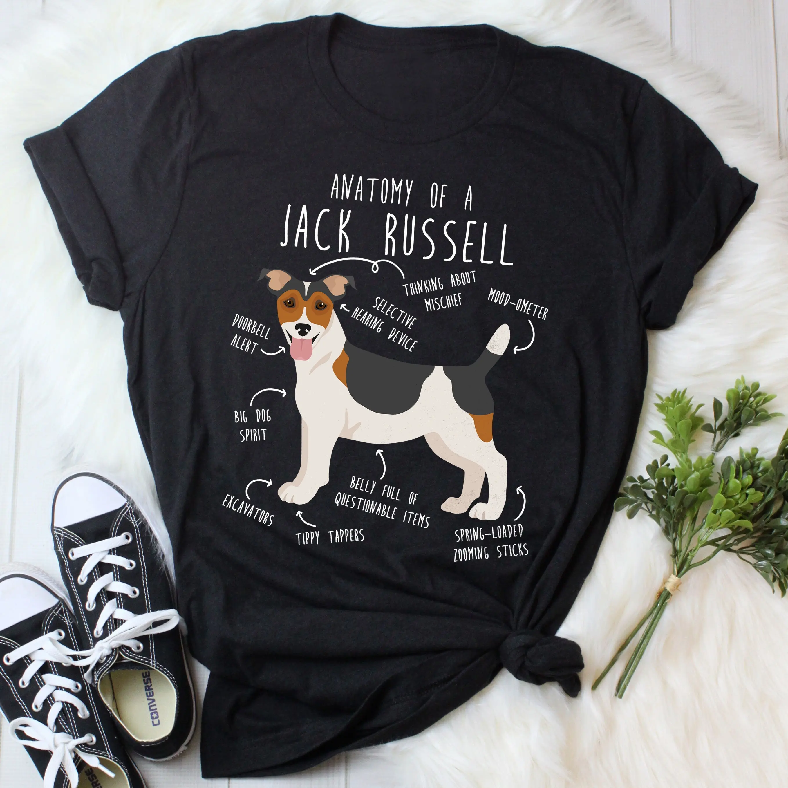 Jack Russell Terrier T Shirt Funny Dog Lover Cute Pet Tricolor Tri Color Mom Dad Fox Jrt