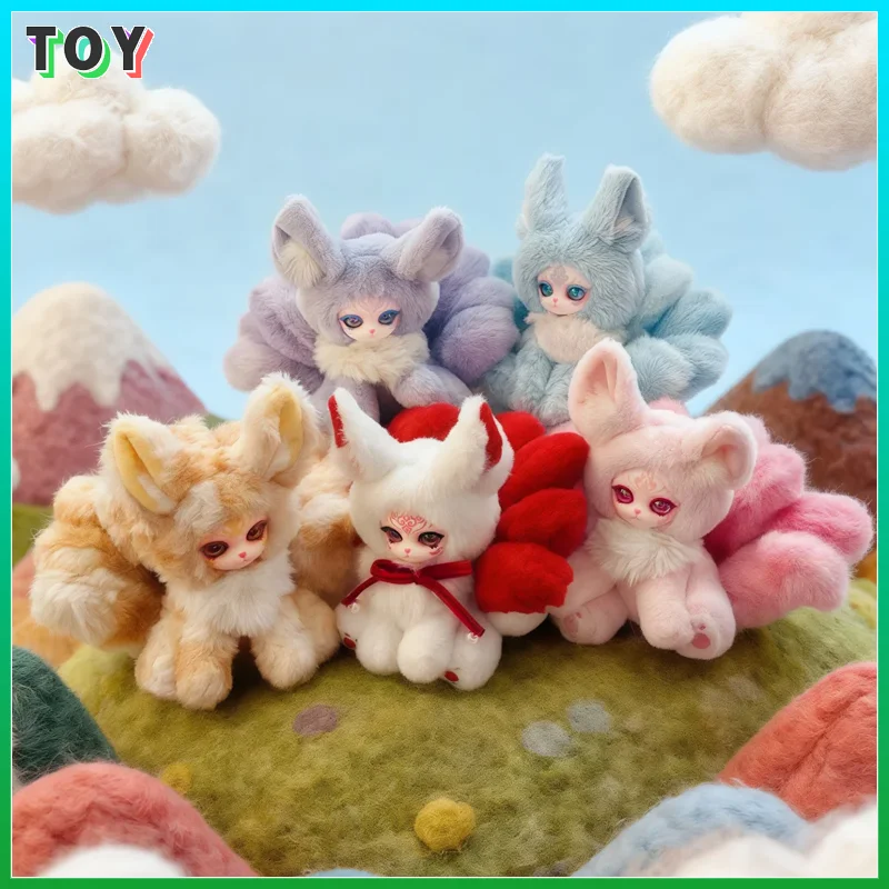 

Очаровательная кукла с девятихвостой лисой, модная глухая коробка, орнамент, счастливая девятихвостая лиса, подарок для лучших друзей, милая коллекционная игрушка