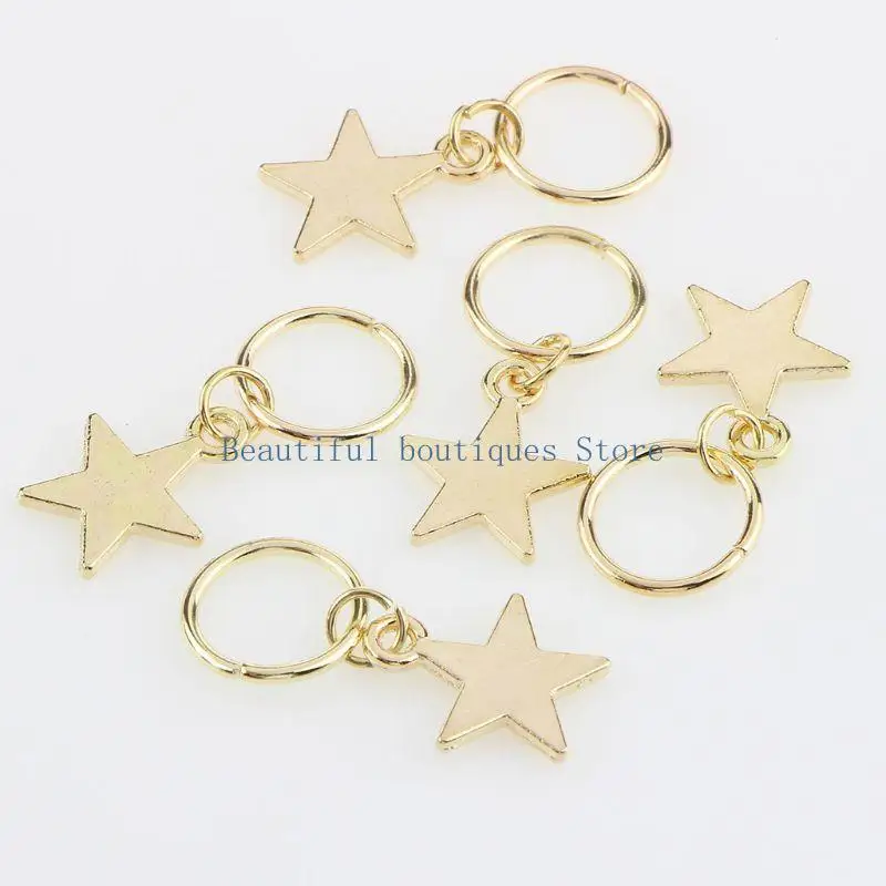 

U4LF Dreadlocks Jewelry Braids Metal Cuffs Rings Clips Shells for Hair Beard Decor