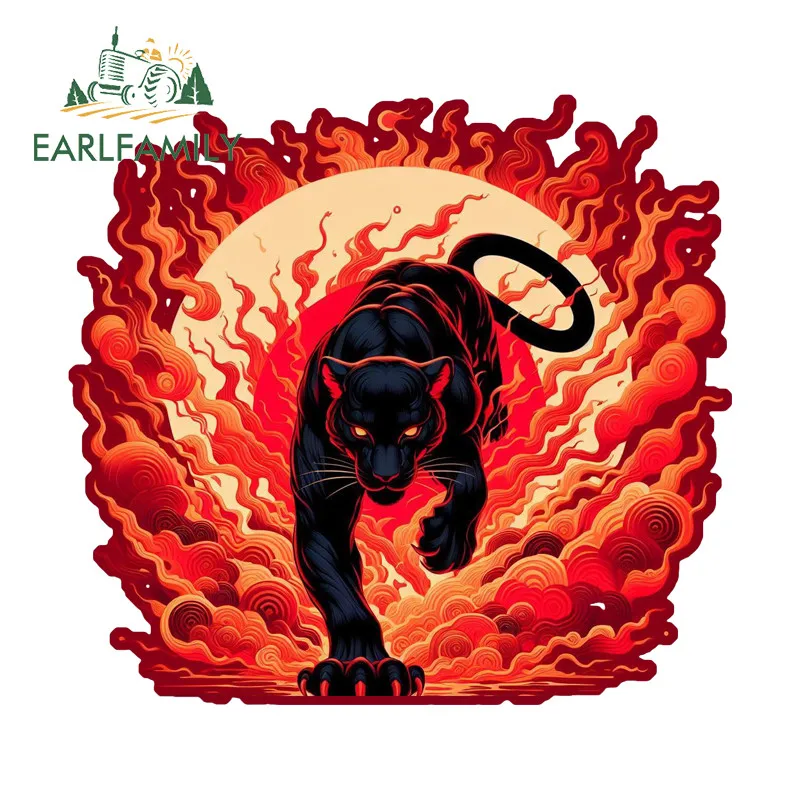 EARLFAMILY Leopard Car Stickers Personality Motorcycle Windshield Helmet Waterproof Decal Scratch-Proof Exterior Accessories