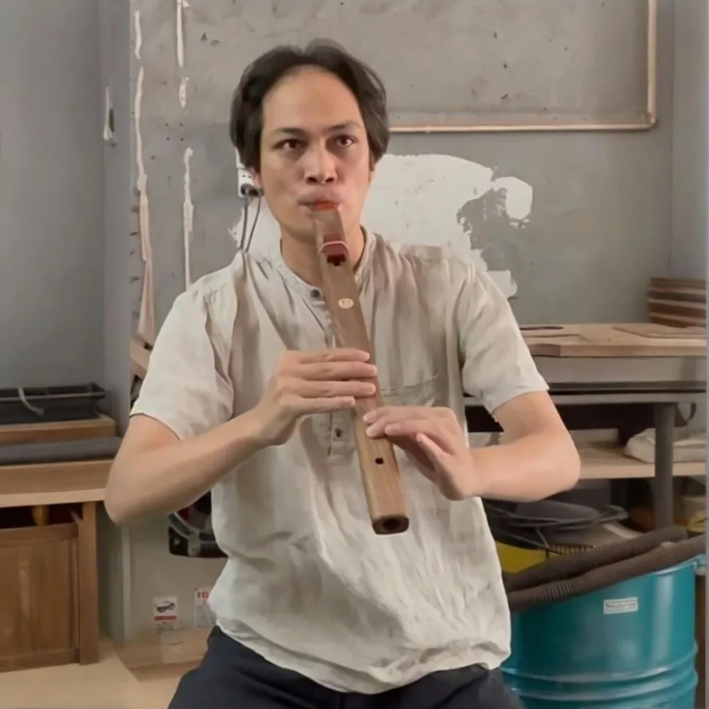B/C/D/E/F Tone Wooden Vertical Flute Portable Accompaniment Healing Indian Flute Recorder Meditation Musical Instruments
