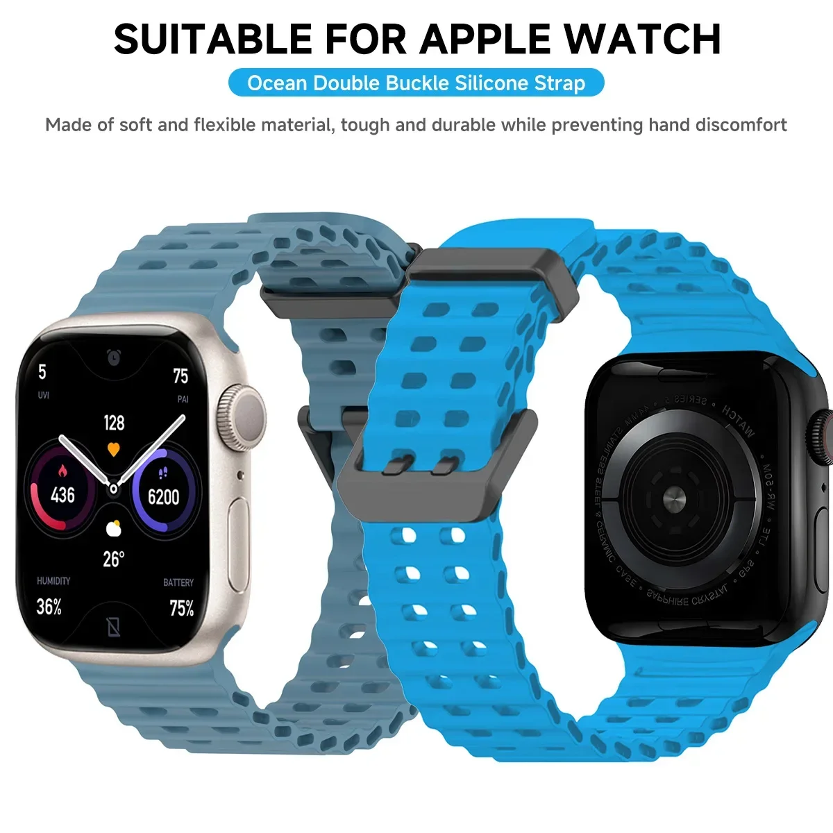 Silicone Strap for Apple Watch Ultra 2 49mm 46 45 44 42mm 38mm 41mm 40mm Sport Band for IWatch Series 9 8 7 6 SE 5 4 3 2 Correa