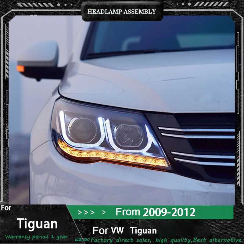 

Head Lights For Volkswagen VW Tiguan 2009-2012 LED Auto Headlight Assembly Upgrade Bicofal Lens Blink Signal Lamp Tool Accessory