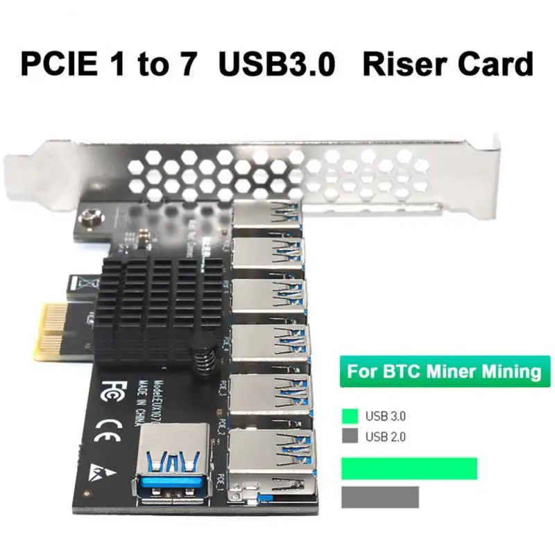 

Pci-e карта Riser пластиковая металлическая Золотая Usb3.0 портативная Pci-e слот Компьютерные аксессуары Usb 3,0 слот усилитель концентратор адаптер Черный