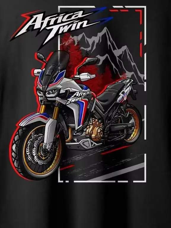 Japanese 2016-2019 Models Africa Twin CRF1000L Motorcycle T-Shirt 100% Cotton O-Neck Short Sleeve Casual Mens T-shirt Streetwear