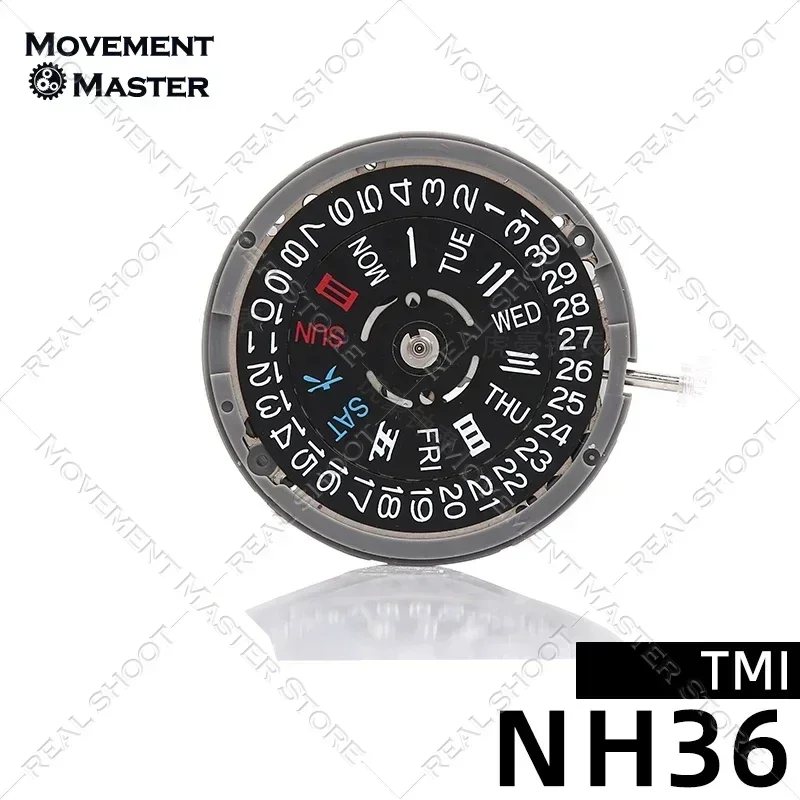 Il nuovo movimento meccanico automatico giapponese NH36A movimento doppio calendario sostituisce gli accessori del movimento dell'orologio 4R36/7S36