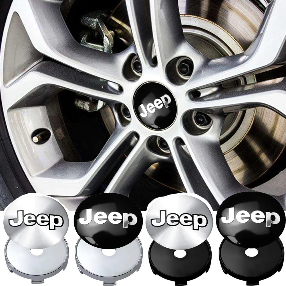 4Pcs 60mm Car Wheel Center Hubcap Covers Emblem Sticker Auto Accessories For JEEP Renegade Patriot Weangler Cherokee Trail Hawk