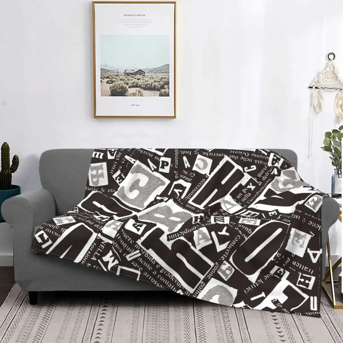 

Флисовое одеяло в городском ретро стиле, забавное одеяло с граффити и надписью для дома, гостиницы, дивана, 150*125 см