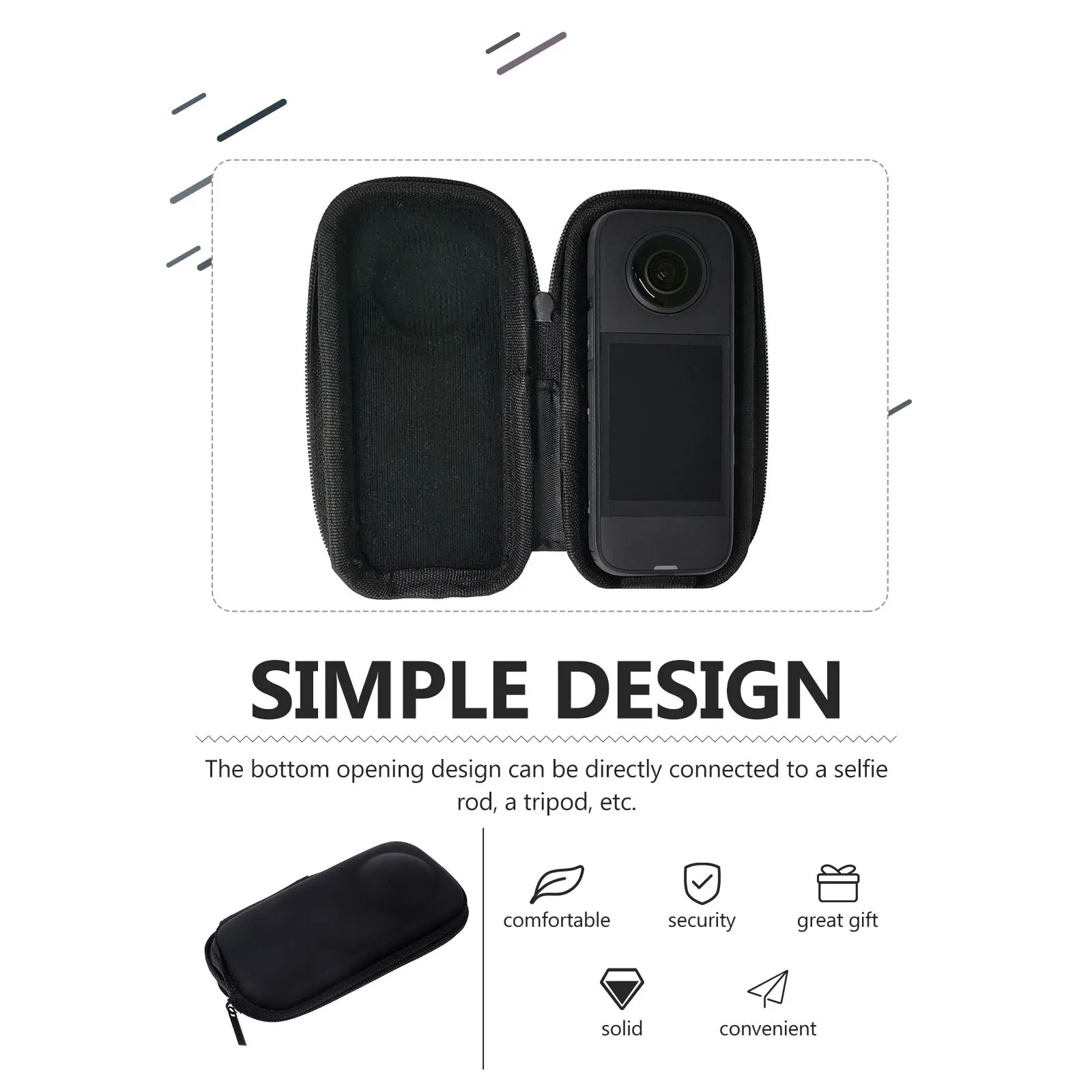

Waterproof Storage Bag For Action Camera Pu Travel Case Compact Holder Compatible With Insta360 One X/X2/X3