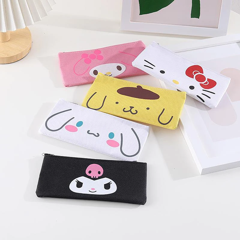 Sanrio Cartoon KT Kuromi Pochacco Melody Pencil Case Coin Purse Student Stationery Bag Portable Travel Gifts Students' Supplies