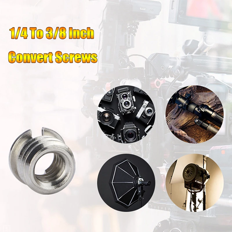 1/4 to 3/8 Inch Screw Universal Camera Adapter Conversion Nut Set Tripod Monopod Ballhead Mount Accessories For Light Stand Dslr