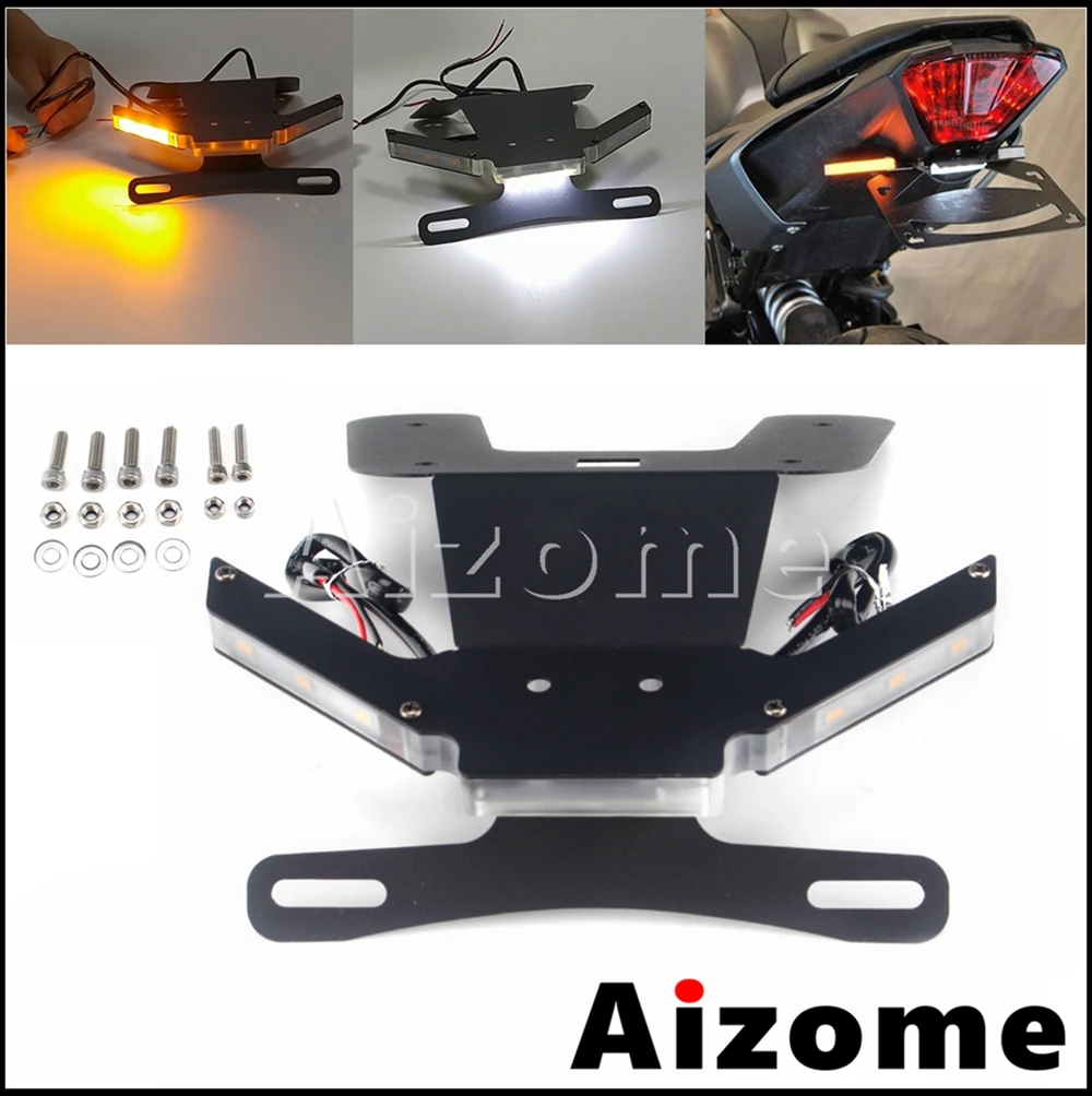 

For Yamaha Tail Tidy Rear License Plate Holder W/ LED Turn Signal Fender Eliminator for MT-25 MT-03 YZF-R3 15-2020 YZF-R25 14-20