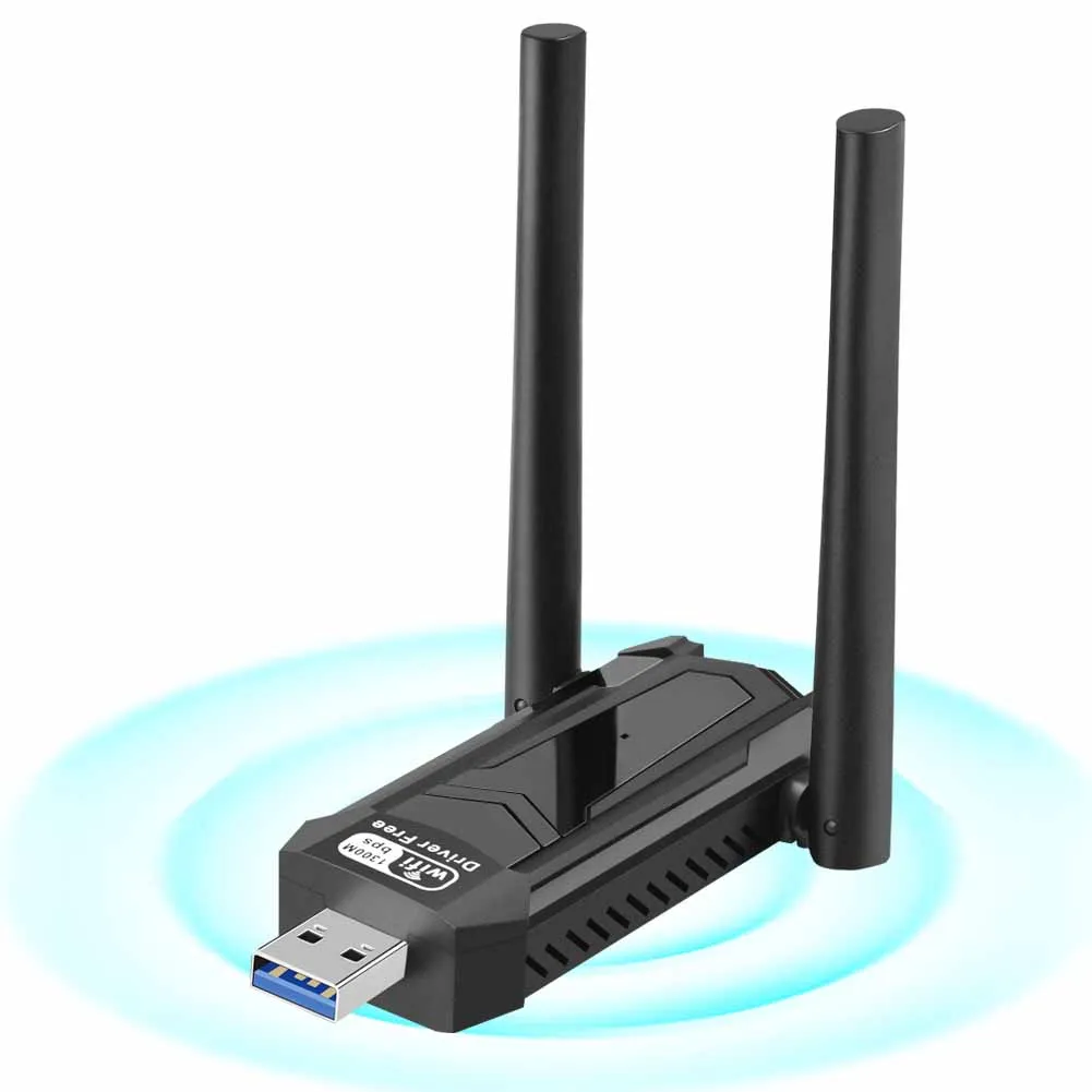 

AC1300 Мбит/с USB беспроводной ключ с высоким коэффициентом усиления антенна двухдиапазонный Wlan-передатчик 2,4/5 ГГц приемник подходит для Windows XP/Vista/11/10