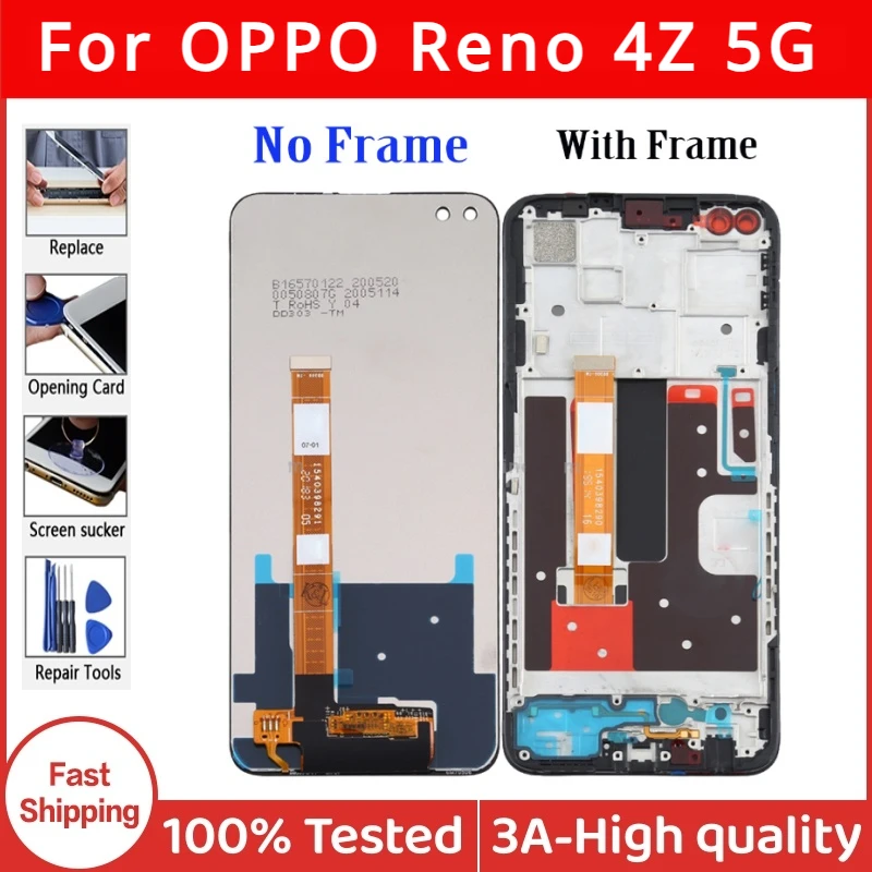 

IPS 6,6 "для OPPO Reno 4Z 5G CPH2065 ЖК-экран сенсорный дигитайзер панель для OPPO Reno4 Z ЖК-экран