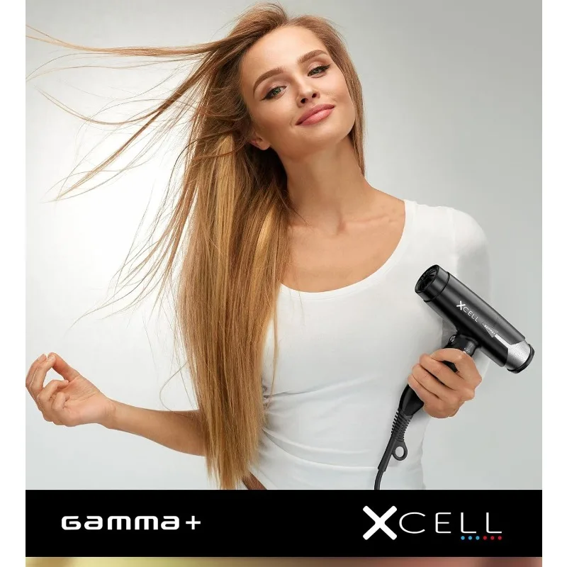 GAMMA XCell Professional เครื่องเป่าผมน้ําหนักเบาพิเศษมอเตอร์ดิจิตอลเทคโนโลยีไอออนิกกระซิบเงียบ 12 ความร้อน/ความเร็ว