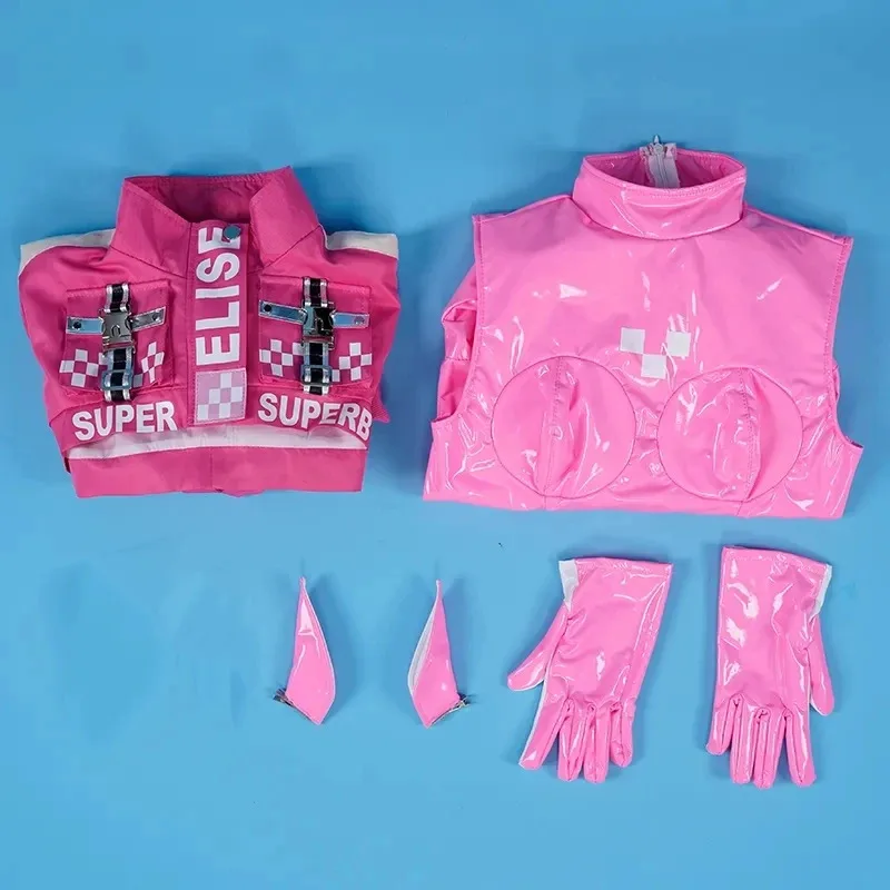 2025 Новая игра Nikke Alice, карнавальный костюм, парик, обувь, сексуальный латексный комбинезон, боди, розовый комбинезон, куртка, костюм для женщин и девочек, maillo