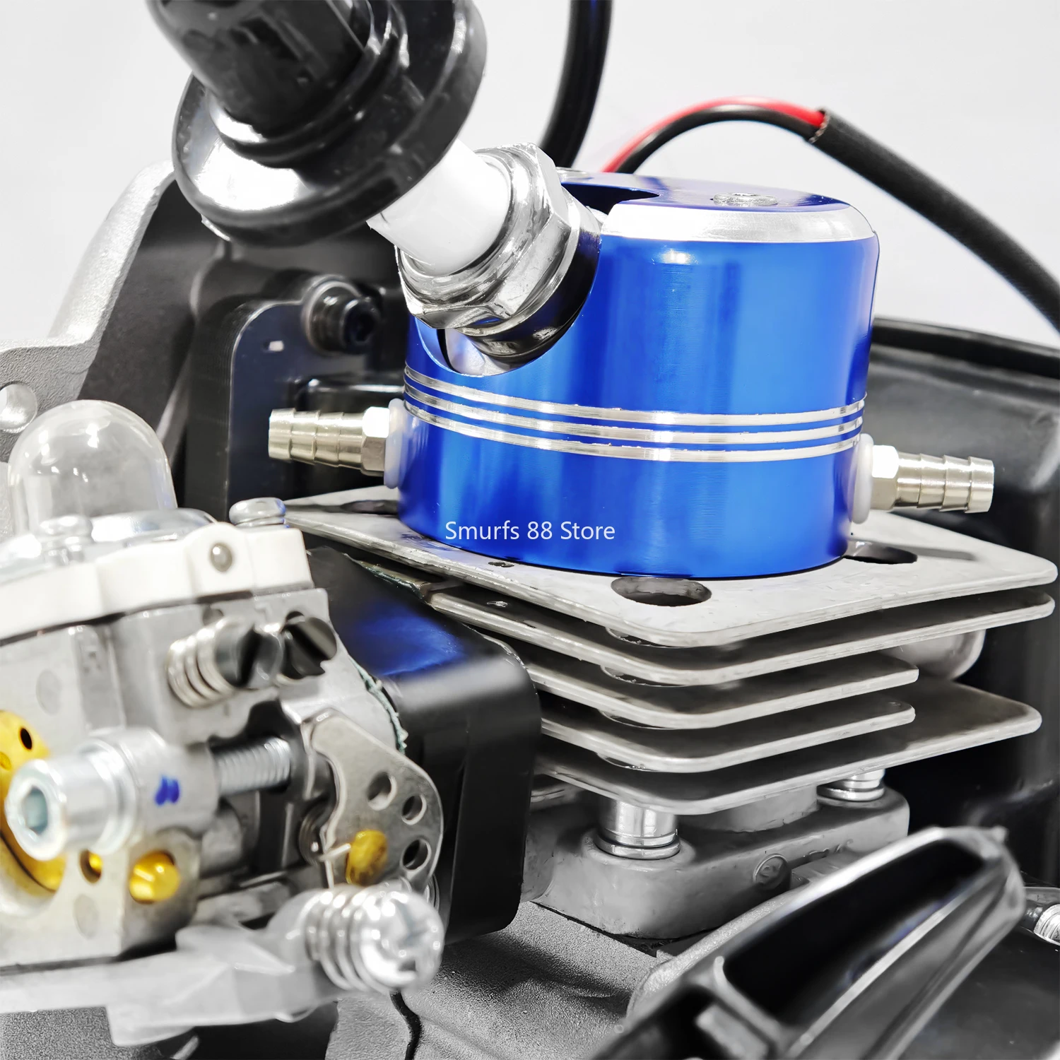 Modelo de motor de gasolina refrigerado por agua de 26CC, motor de dos tiempos de un solo cilindro de Metal, especial para modelos de barcos, juguete de regalo de arranque manual