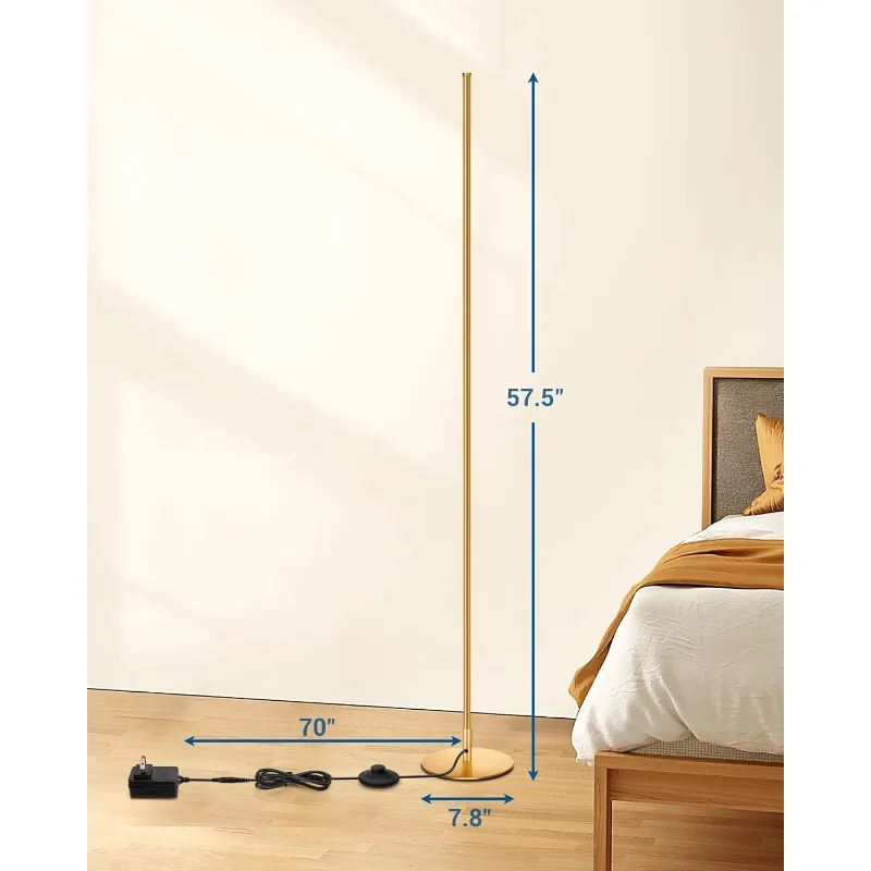 Imagem -04 - Minimalista Led Corner Floor Lamp Dimmable Mood Light Standing Lâmpada Alta para Sala de Estar Quarto Slim Conjunto de 575 in