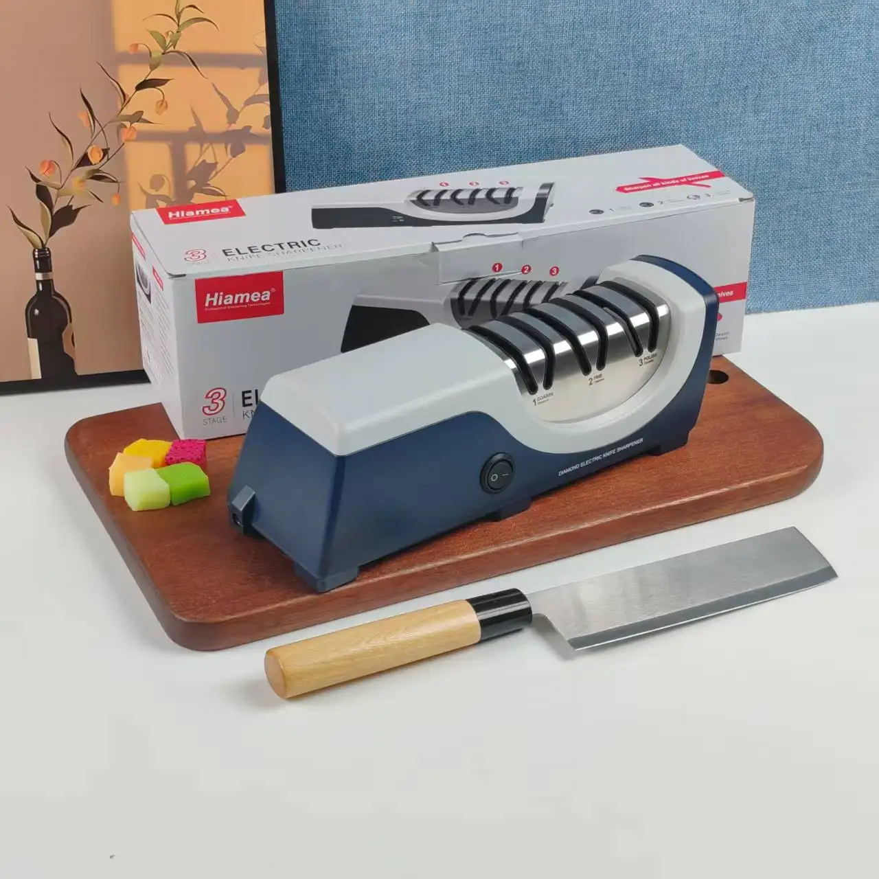 

Electric Knife Sharpener Fully Automatic Handheld Knife Sharpener for Home Kitchen Quick Sharpening Tools With Non-slip Kitchen