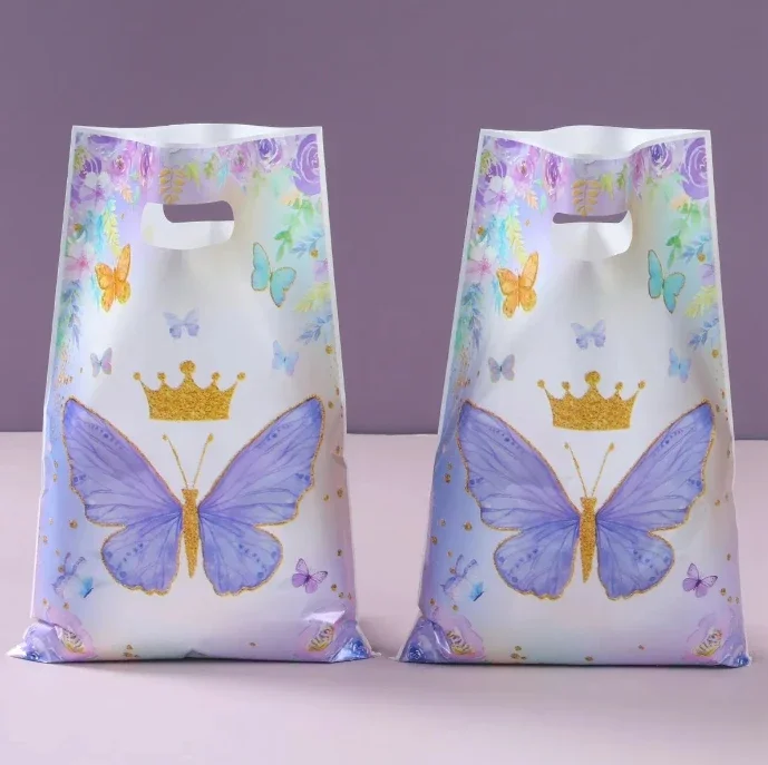 10 stücke Handtasche Süßigkeiten Taschen Schmetterling Geburtstags feier Dekoration Kinder Geschenk Tasche 1. Geburtstag Mädchen Baby party Party liefert