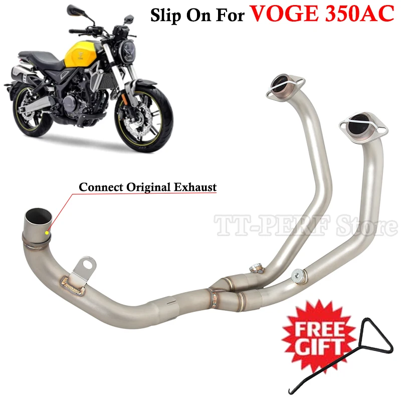 

Slip On For VOGE 350AC 320CC 2023 Motorcycle Exhaust Escape Systems Modify Front Link Pipe Connect Original Muffler Stainless