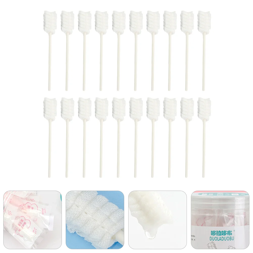 30 Pcs Baby Tongue Brush Mouth Cleaning Stick Infant Cleaner Gauze Sturdy Toothbrush Cleaners Paper Toothbrushes