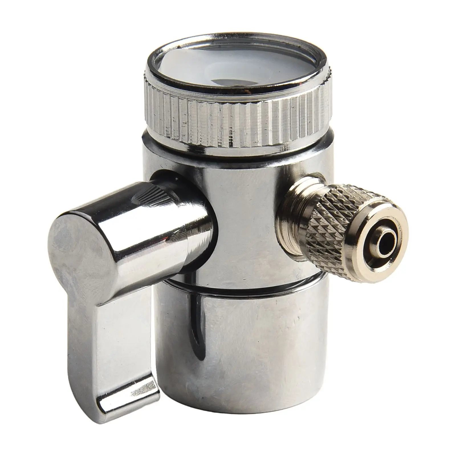 

Silver Above Counter Water Filter For 1/4\" RO Tubing Faucet Diverter Valve M22 (22MM) Female Thread Bathroom Accessories
