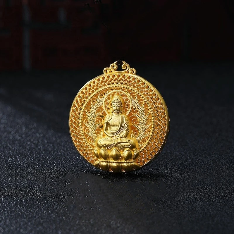 

Ожерелье с изображением Будды для мужчин, ювелирные изделия в этническом стиле, рельефная подвеска Татхагата, женское колье, аксессуары