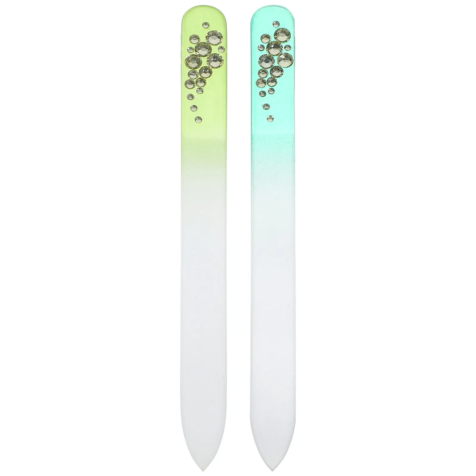 2Pcs Assorted Color Glass Nail File Gentle All Direction Filing No Jagged Edges for Healthy Strong Nails Nail Care Tools