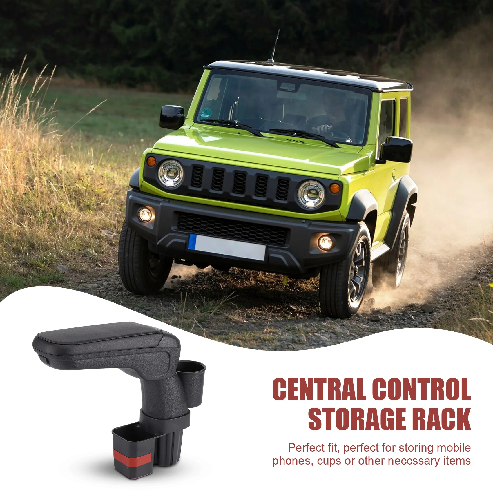 

R2-автомобильный ящик для хранения, центральный ящик из искусственной кожи для Suzuki Jimny JB64W JB74W 2020 2021, аксессуары для интерьера