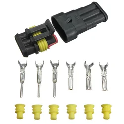 Car Part 3 Pin Way Sealed Waterproof Electrical Wire Auto Connector Plug Set Male to Female Wire Connector