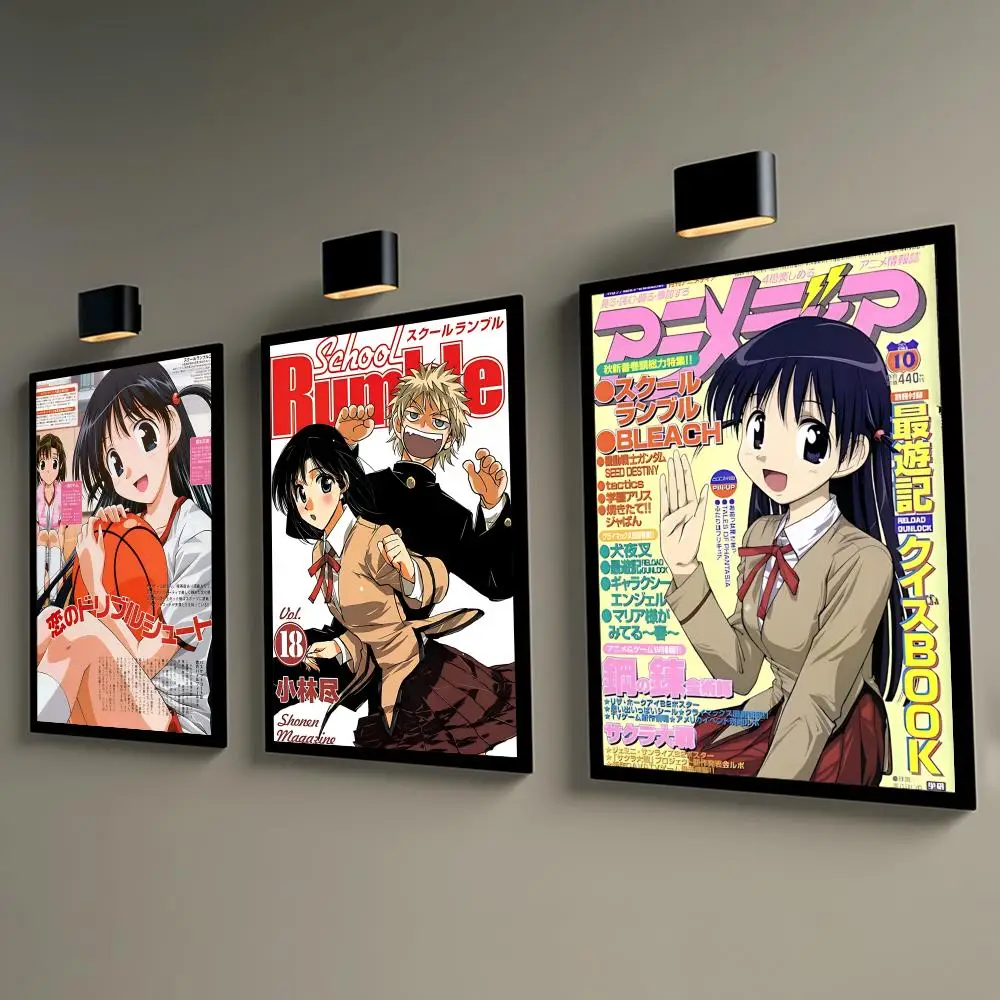 S-School Rumble Anime Poster DIY Sticky HD Wall Decor Anti-wrinkle for Bedroom/e-sports room Family Life Pet anime