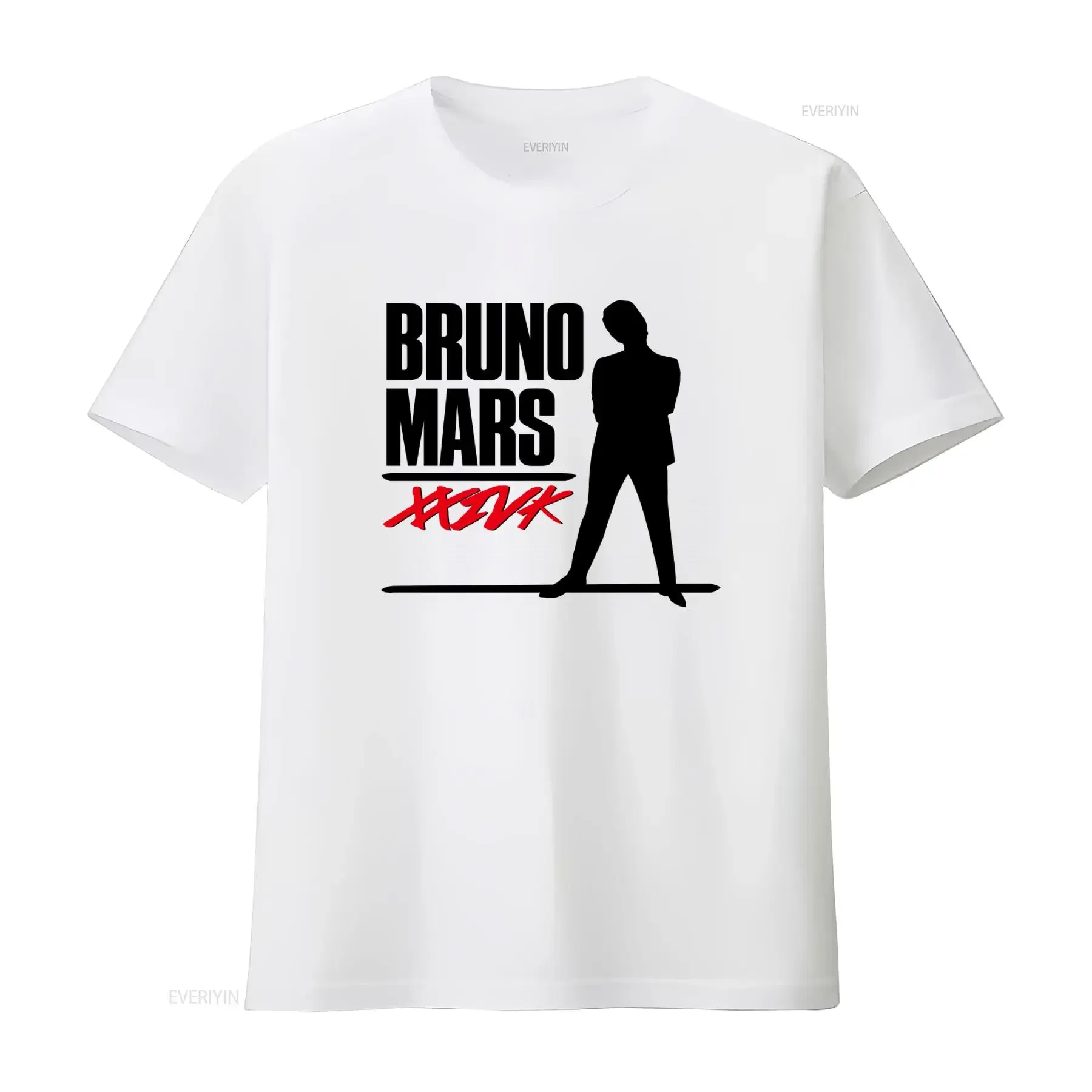 Bruno Mars 24K Magic Tour Silhouette T Shirt for Men Size S vintage Washed Breathable Top For Everyday Wear Slightly streetwear