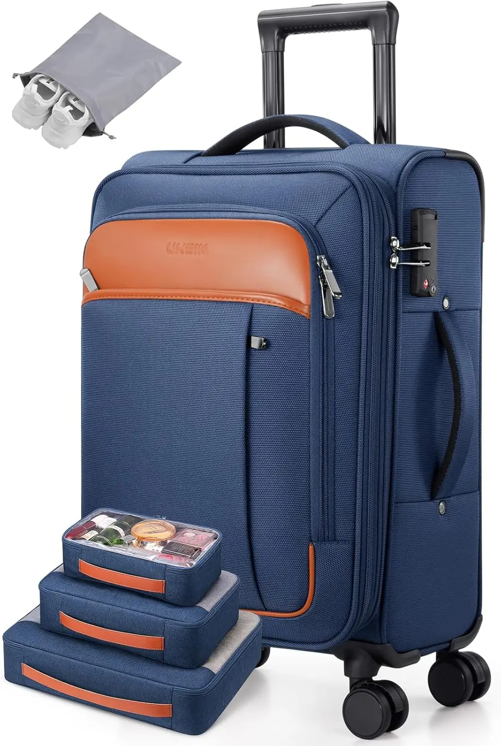 

Softside Expandable Carry On Luggage 22x14x9 Airline Approved, 20 Inch Suitcase with Wheels & TSA Lock