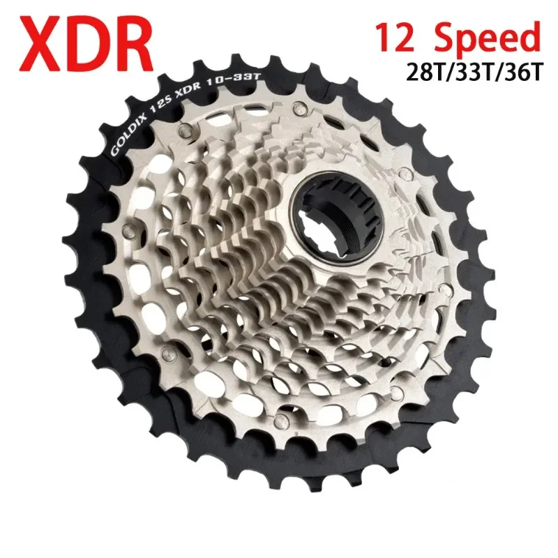 XDR Ultralight Bicycle Freewheel 10T-28T/10T-33T/10T-36T CNC Hollowout 12 Speed Bicycle Cassette for Road Bike and Gravel