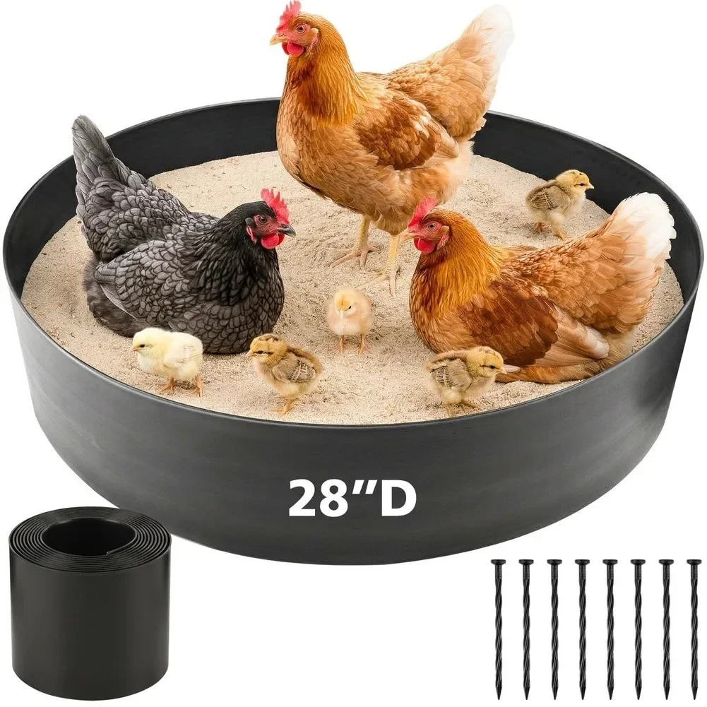 For Chickens Ducks Turkeys Bottomless Dust Bath Chicken Dust Bath Tub For Natural Dust Bathing PE Material Construction