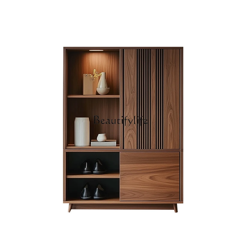 

Nordic high-end solid wood shoe cabinet, entrance cabinet integrated storage, household door locker