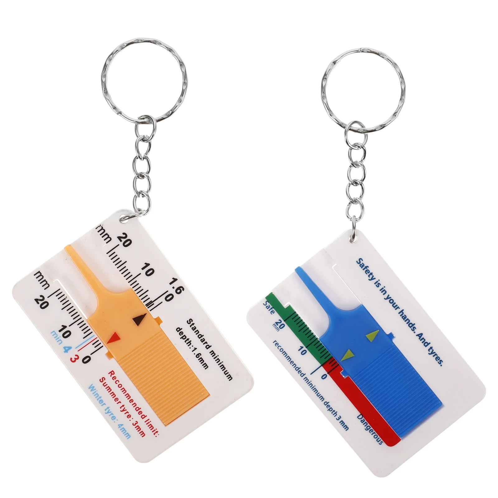 

2Pcs Tire Tread Depth Gauge Tool Accurate Tread Depth Measurement for Safe Driving Portable Truck Tire Inspection