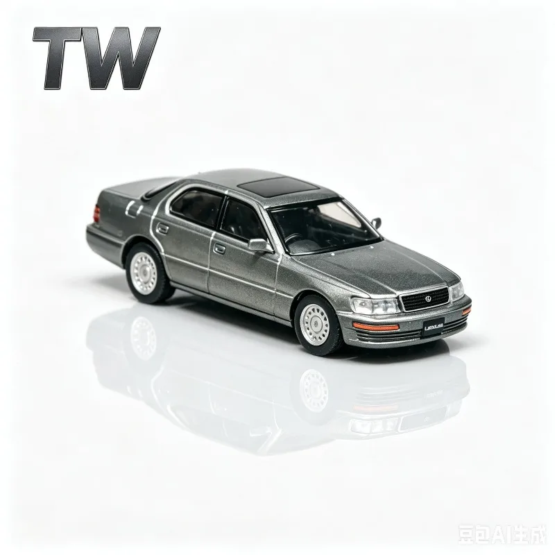 TW 1:64 Lexus LS400 UCF10 gray alloy die-casting car model FD3S static simulation ornament, adult collectibles, boys' toys.