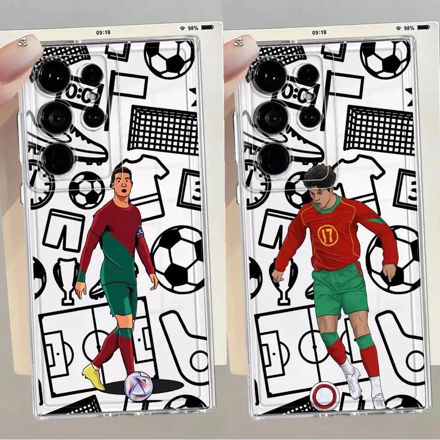 Cool Sports Football Cartoon Soft Phone Cover Case for Samsung Galaxy S22 FE S21 S25 Edge S24 S20 Plus S23 Ultra Note 20 Ultra