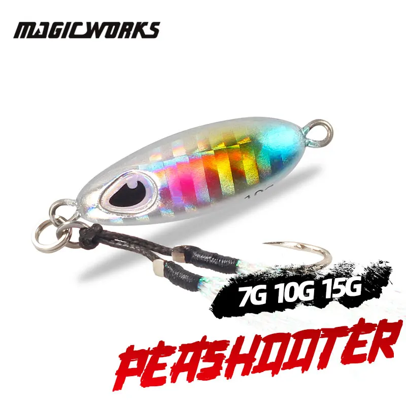 Magic Works Fishing Metal Jig Fishing Lures 7G 10G 15G Jig For Sea Fish Supplies Slow Jump Artificial Cast Bait Fishing Gear