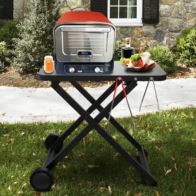 Dining car multi-functional barbecue table, outdoor folding for multi-type barbecue grills