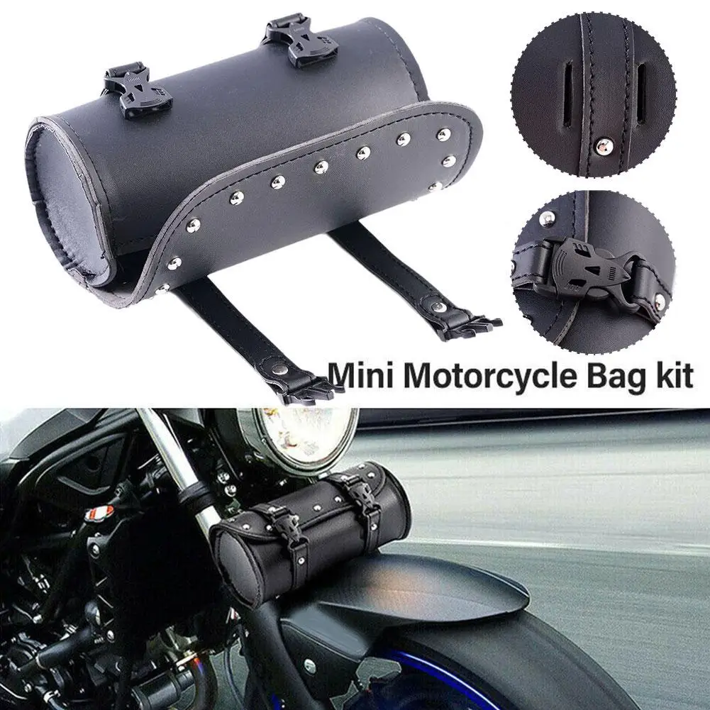 

Universal Motorcycle Handlebar Bag Waterproof Leather Large Saddlebags Tools Holder Storage Capacity Bag Pocket L0X1