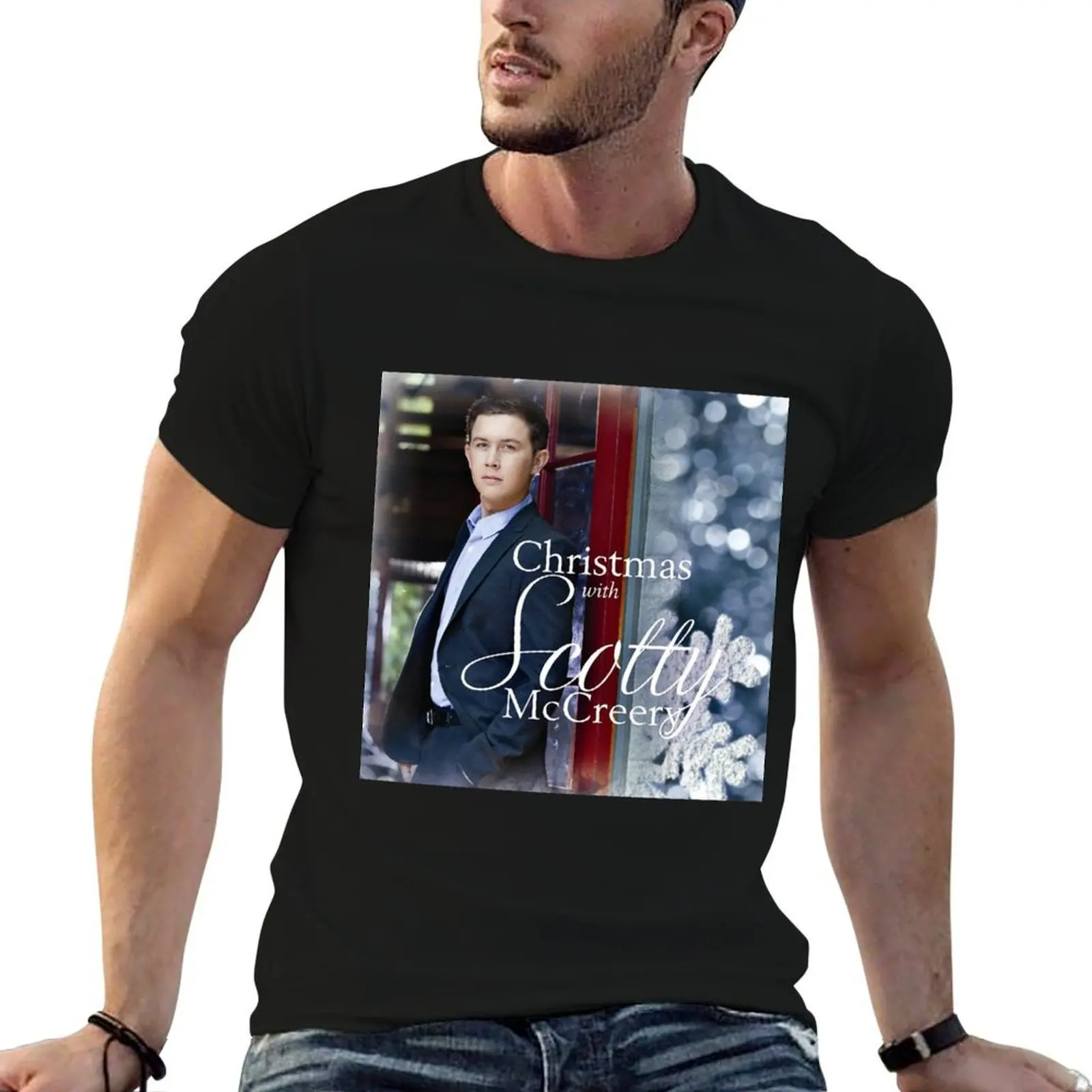 

Christmas with scotty mccreery T-Shirt man t shirt cotton anime t shirts for man T-Shirt