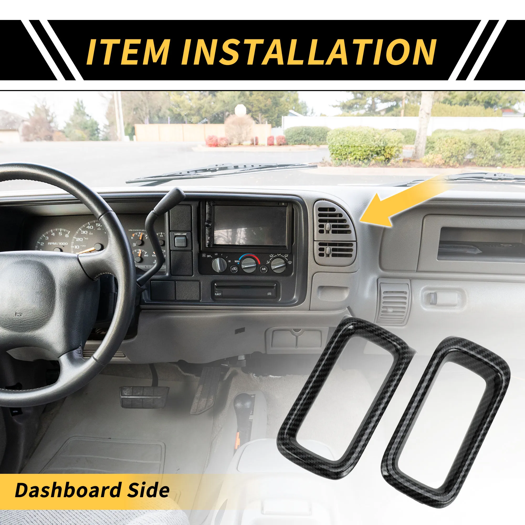 

UXCELL 1 Set Carbon Fiber Pattern Air Vent AC Outlet Cover Trim for Ford Maverick 22-24