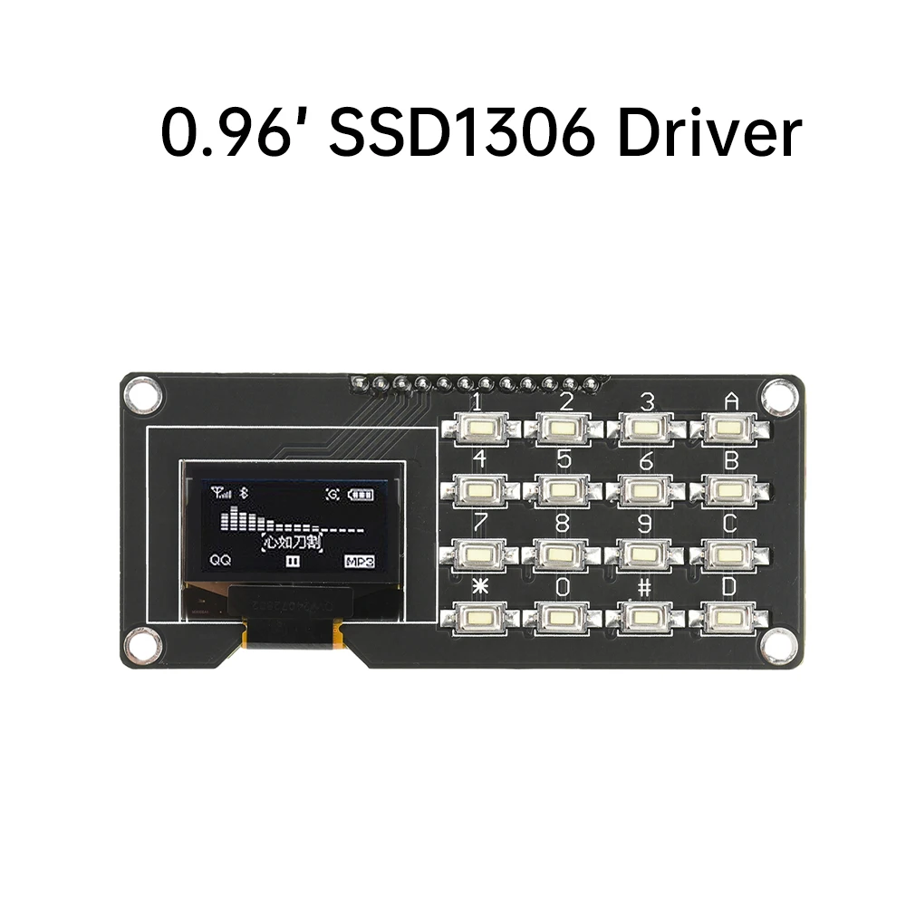 0.96 /1.3 inch IIC OLED display SSD1106 SSD1315 with 4x4 keyboard 16P button Display Module Screen Module Electronic Kit